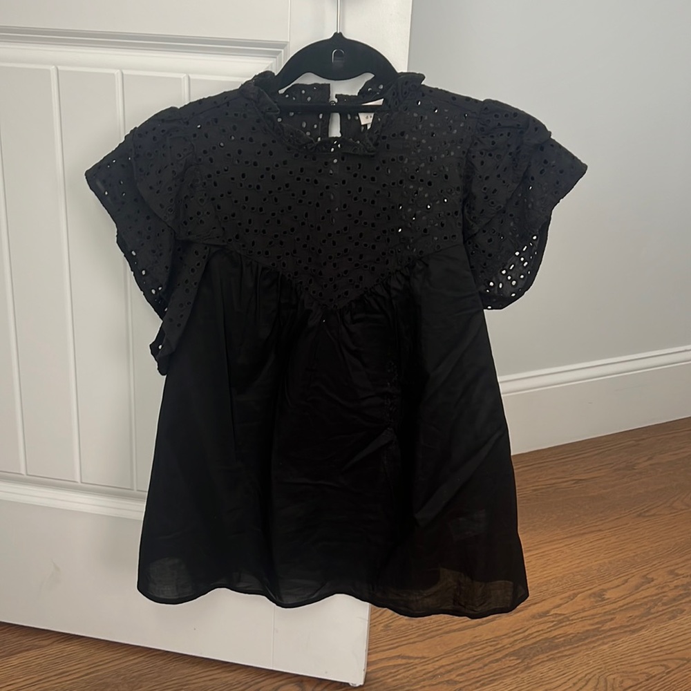 Black short sleeve blouse